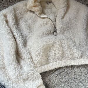 Fashion Nova Off-White Teddy Jacket short